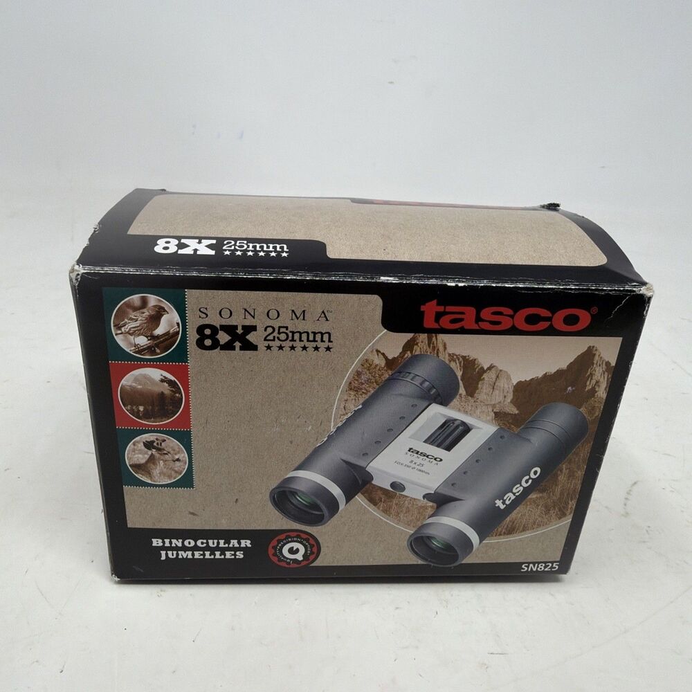 Tasco Sonoma 8x25 Compact Binoculars With Case SN825 New Open Box